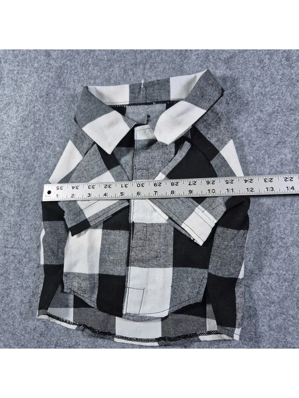 New Old Navy Pet Flannel Black & White Checked Christmas Sz Med Cute Puppy